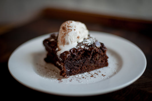 chocolate apple sauce cake with banana