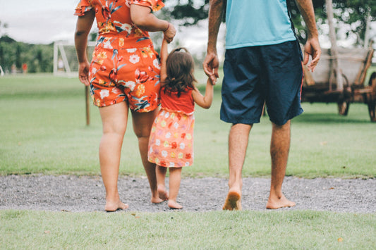 family walking in the park