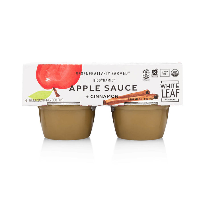 Organic Regeneratively Farmed® Apple + Cinnamon Apple Sauce | White Leaf Provisions