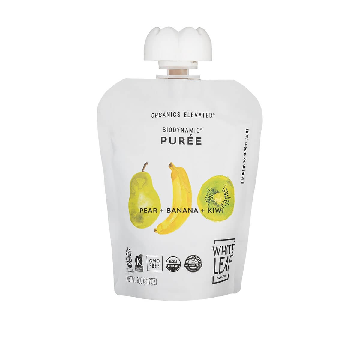 Organic Regeneratively Farmed® Pear + Banana + Kiwi Puree | White Leaf Provisions