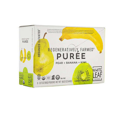 Organic Regeneratively Farmed® Pear + Banana + Kiwi Puree | White Leaf Provisions