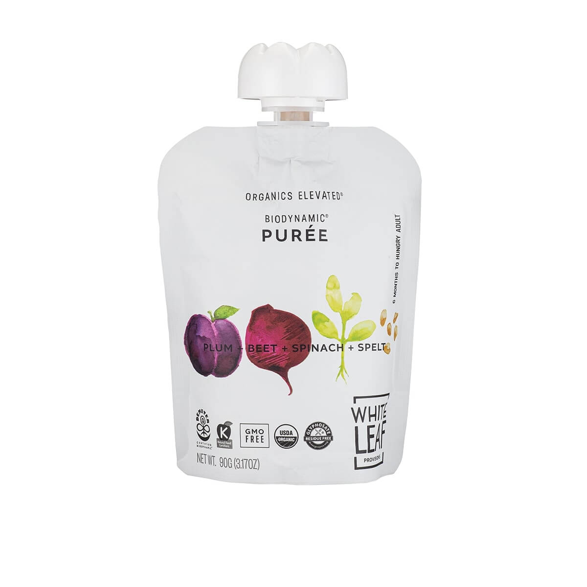 Organic Regeneratively Farmed Plum + Beet + Spinach + Spelt Puree | White Leaf Provisions