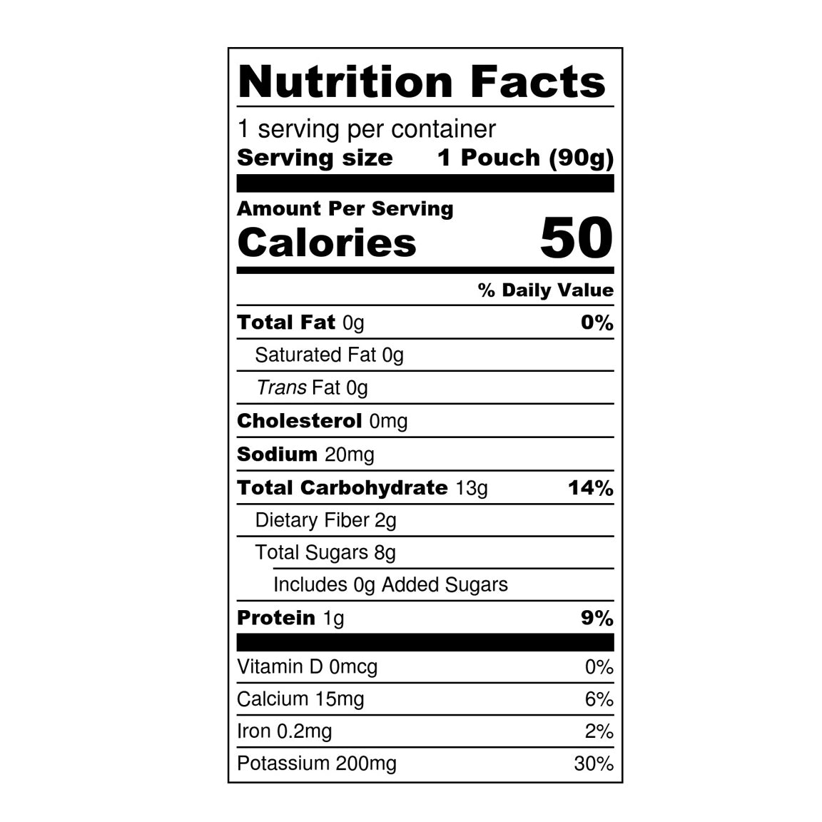 nutritional facts