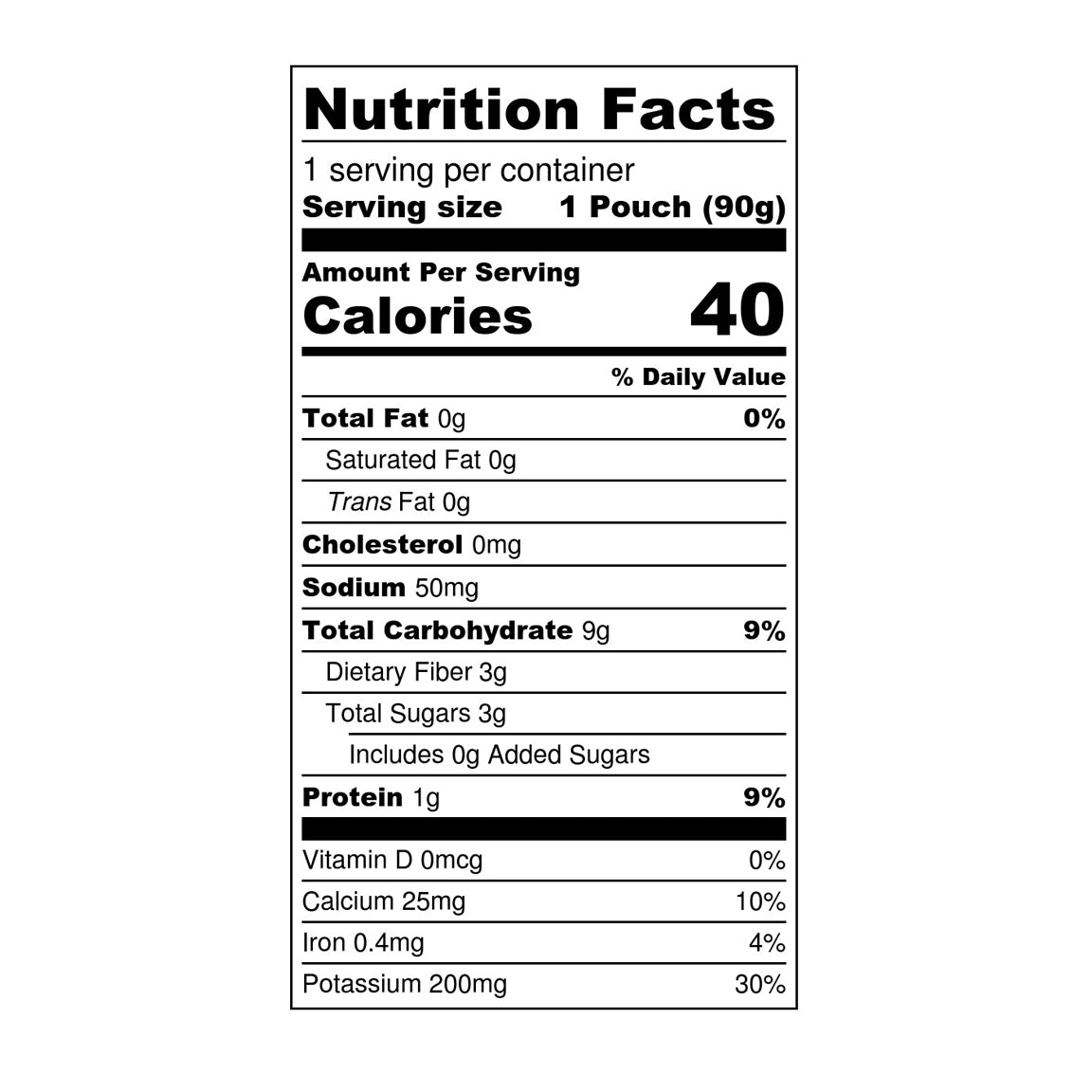 nutritional facts