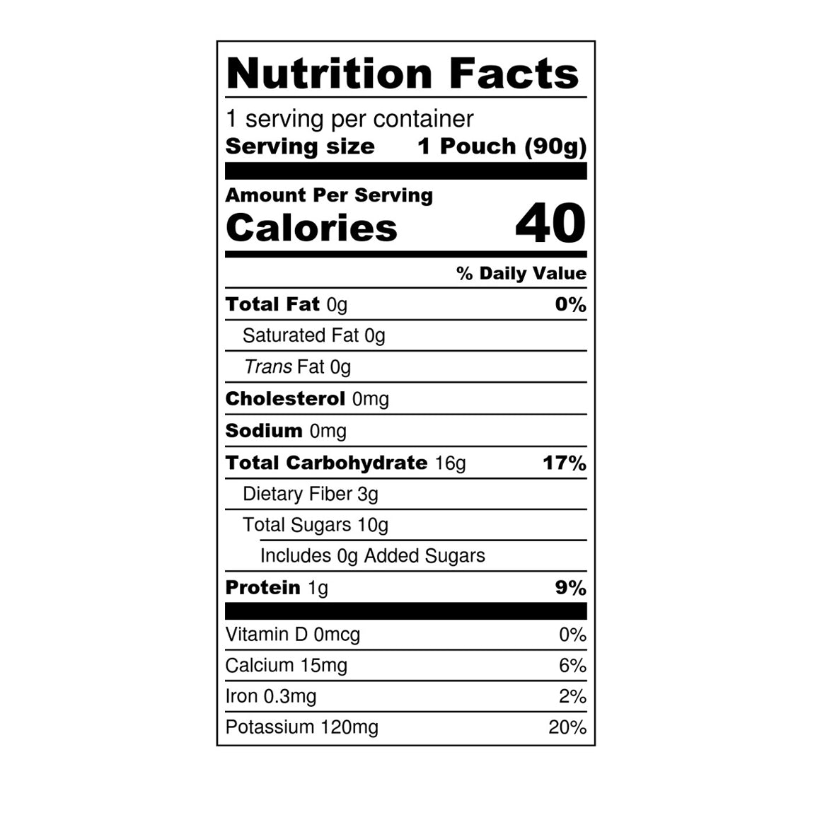 nutritional facts